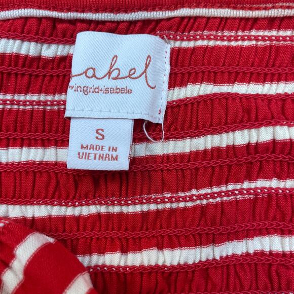 Isabel Maternity Women's Red Striped Tie Strap Maternity Tank Top Size S - Picture 5 of 6